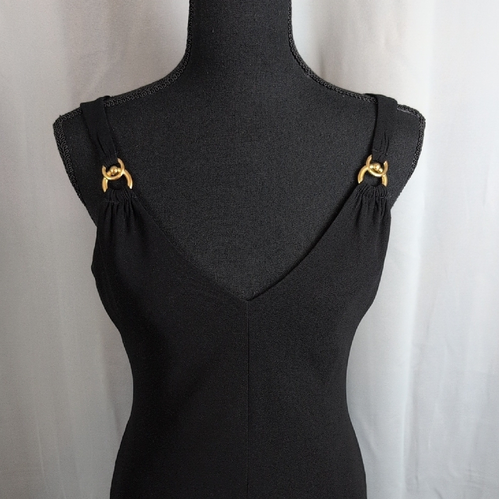 Evan Picone Elegant Black Asymmetrical Dressโ Size 6 New - Picture 6 of 11